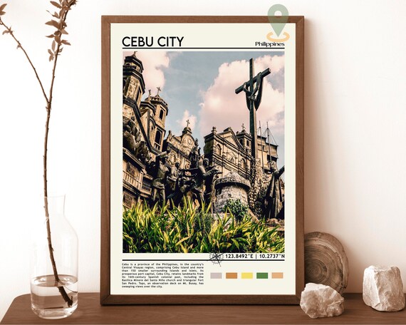 Cebu City Philippines Heritage Church Monument Travel Poster