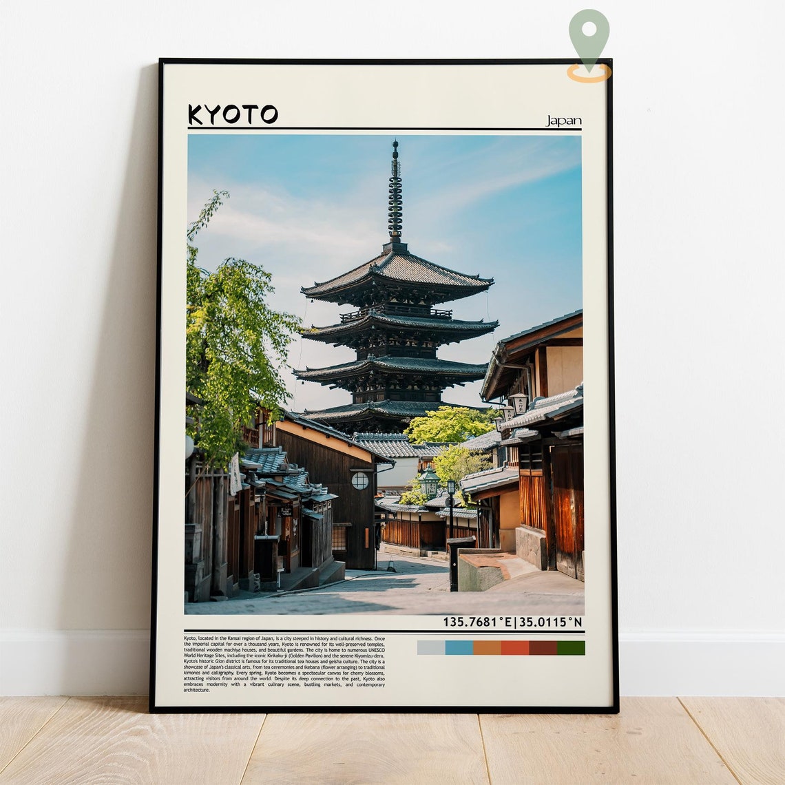 Kyoto Art Kyoto Artwork Kyoto Map Kyoto Photo Kyoto Poster Kyoto Print Kyoto Travel Kyoto Painting Kyoto Wall Art Kyoto Japan Art - Image 2