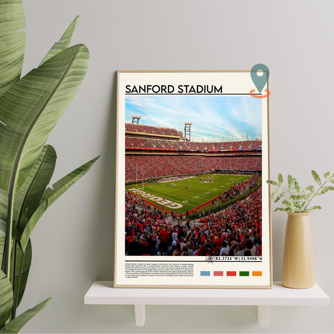 Sanford Stadium Athens Georgia College Football Game Day Poster - Image 2