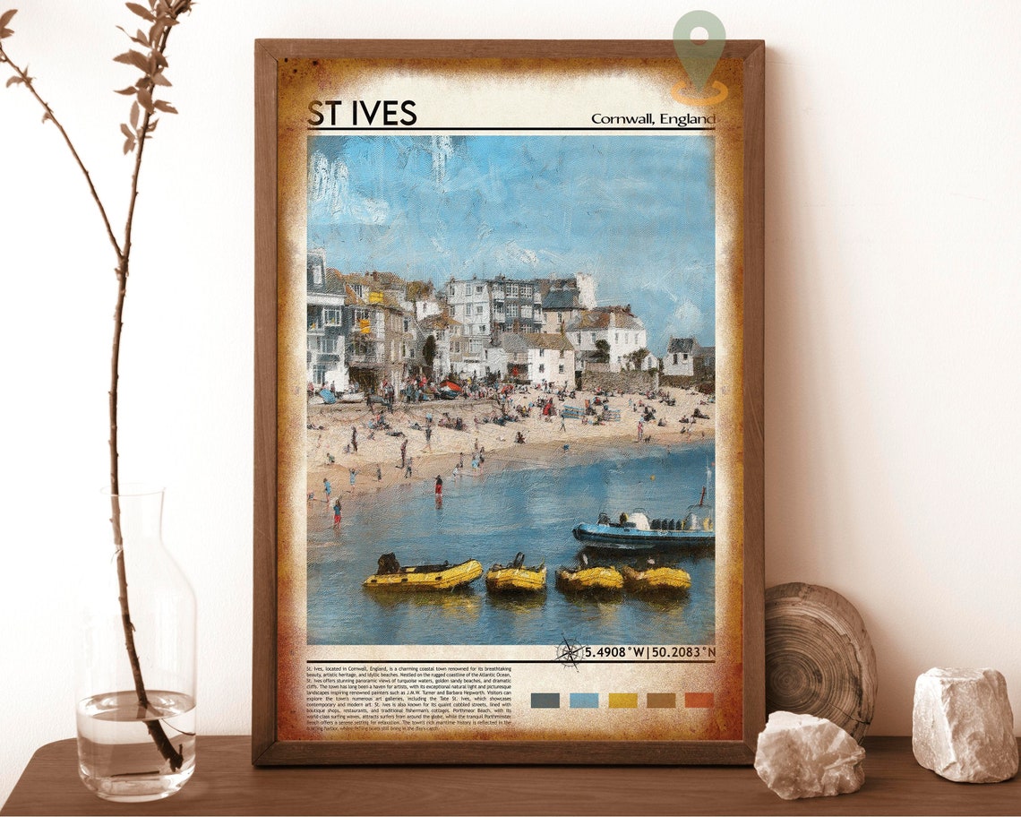 St Ives Cornwall England Harbor Beach Summer Scene Travel Poster - Image 6