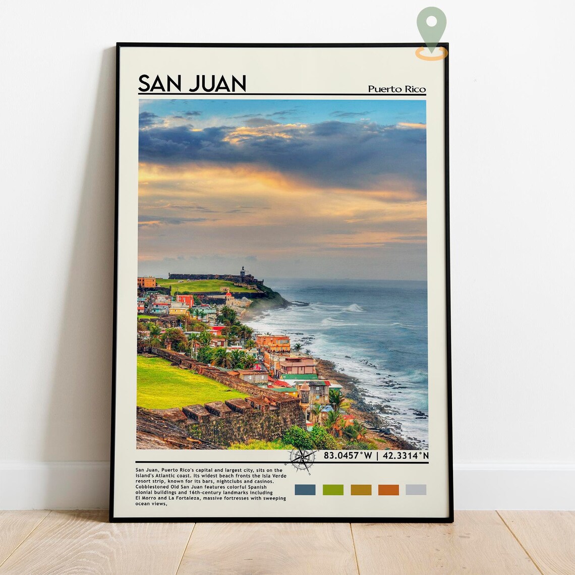 San Juan Puerto Rico Caribbean Historic Fortress Sunset Coast Poster - Image 2