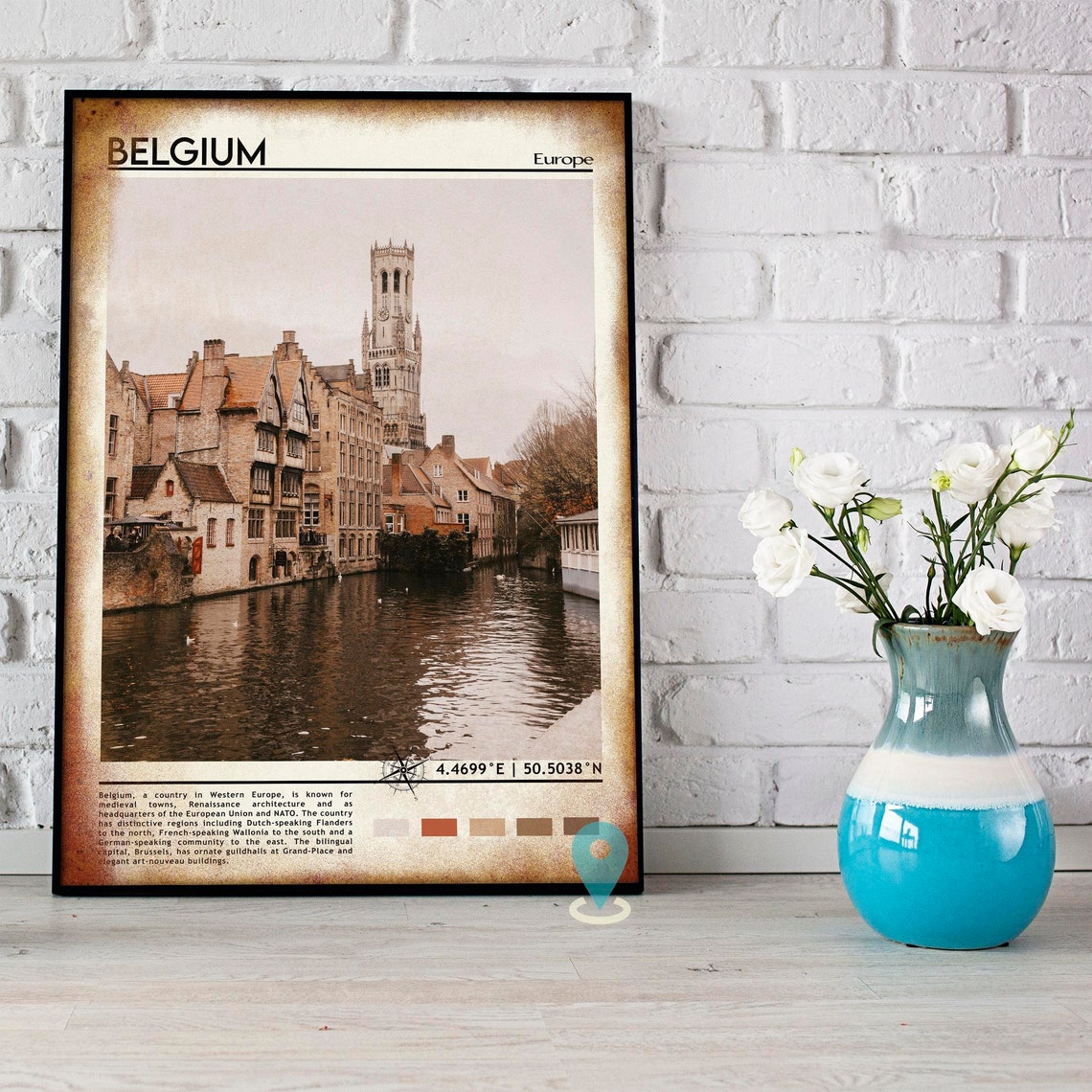 Belgium Print Belgium Art Belgium Poster Belgium Photo Belgium Poster Print Belgium City Painting Brussels Poster Vintage Poster - Image 3