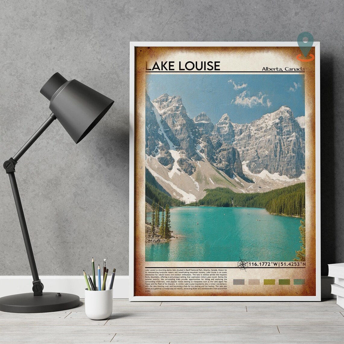 Lake Louise Alberta Turquoise Lake Rocky Mountain Peaks Travel Poster - Image 4