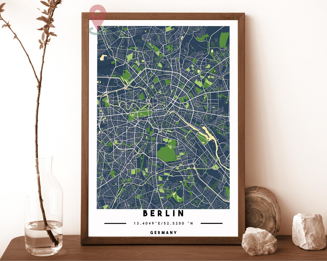 Berlin Germany City Street Map Black White Poster Wall Decor - Image 6