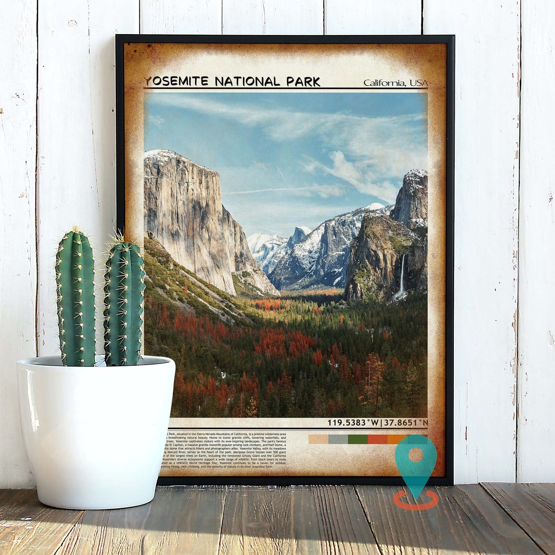 Yosemite National Park El Capitan Granite Valley Waterfall Poster - Image 2