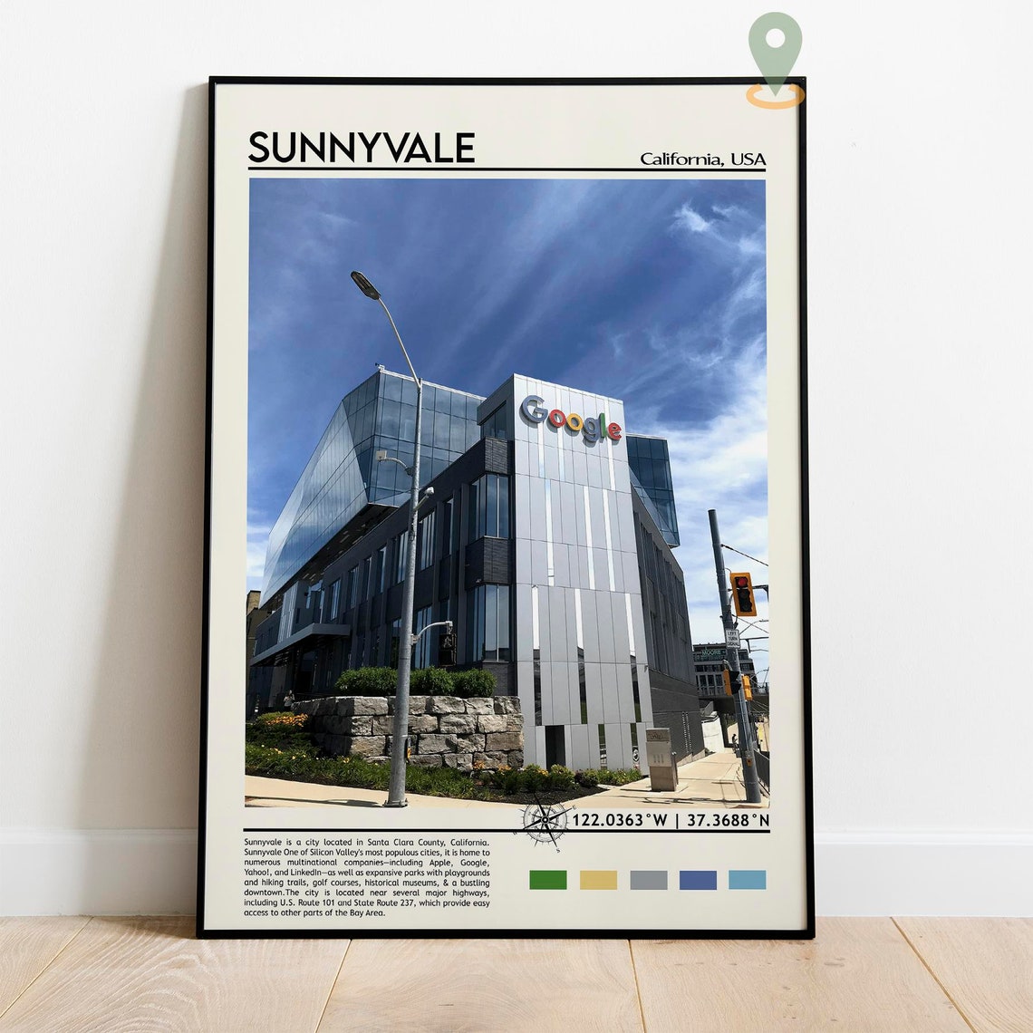 Sunnyvale California Google Campus Photo Modern Travel Wall Art - Image 5