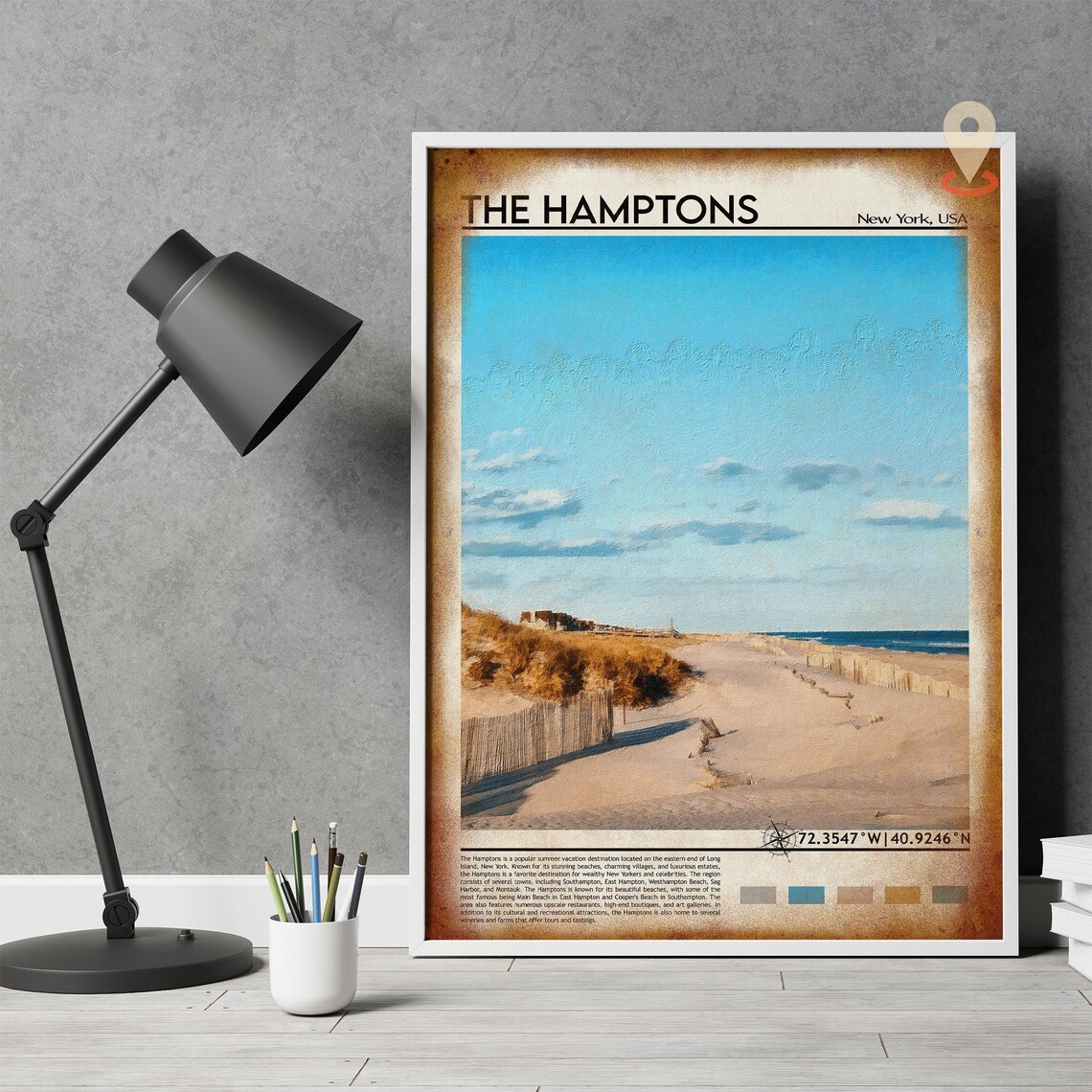 The Hamptons New York Beach Dunes Summer Shoreline USA Travel Poster - Image 4