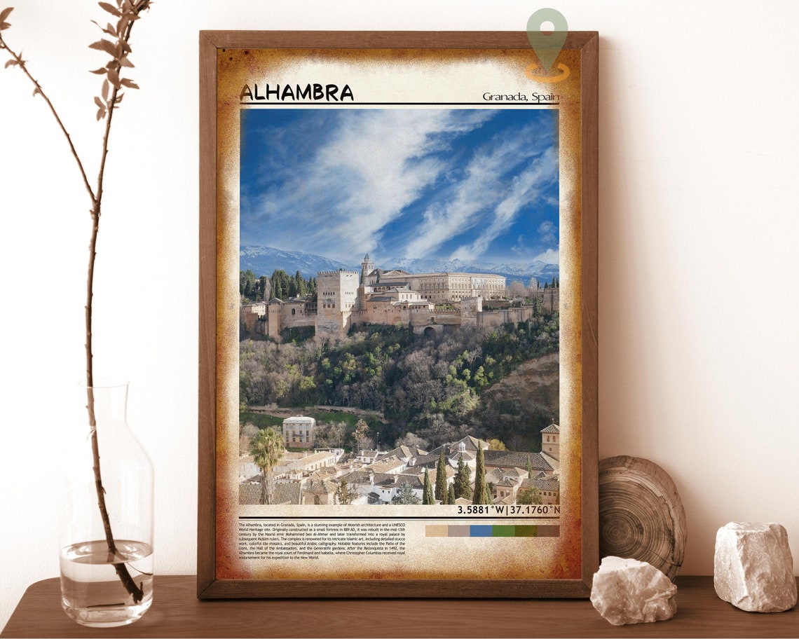 Alhambra Granada Spain Moorish Palace Hilltop Summer Photo Poster - Image 6