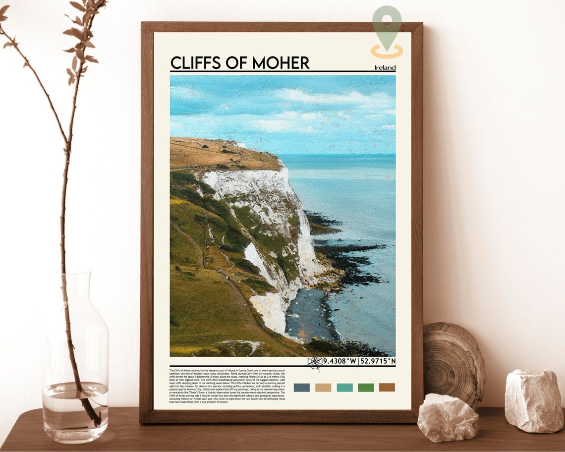Cliffs of Moher Ireland Dramatic Sea Cliffs Coastal Scenery Print