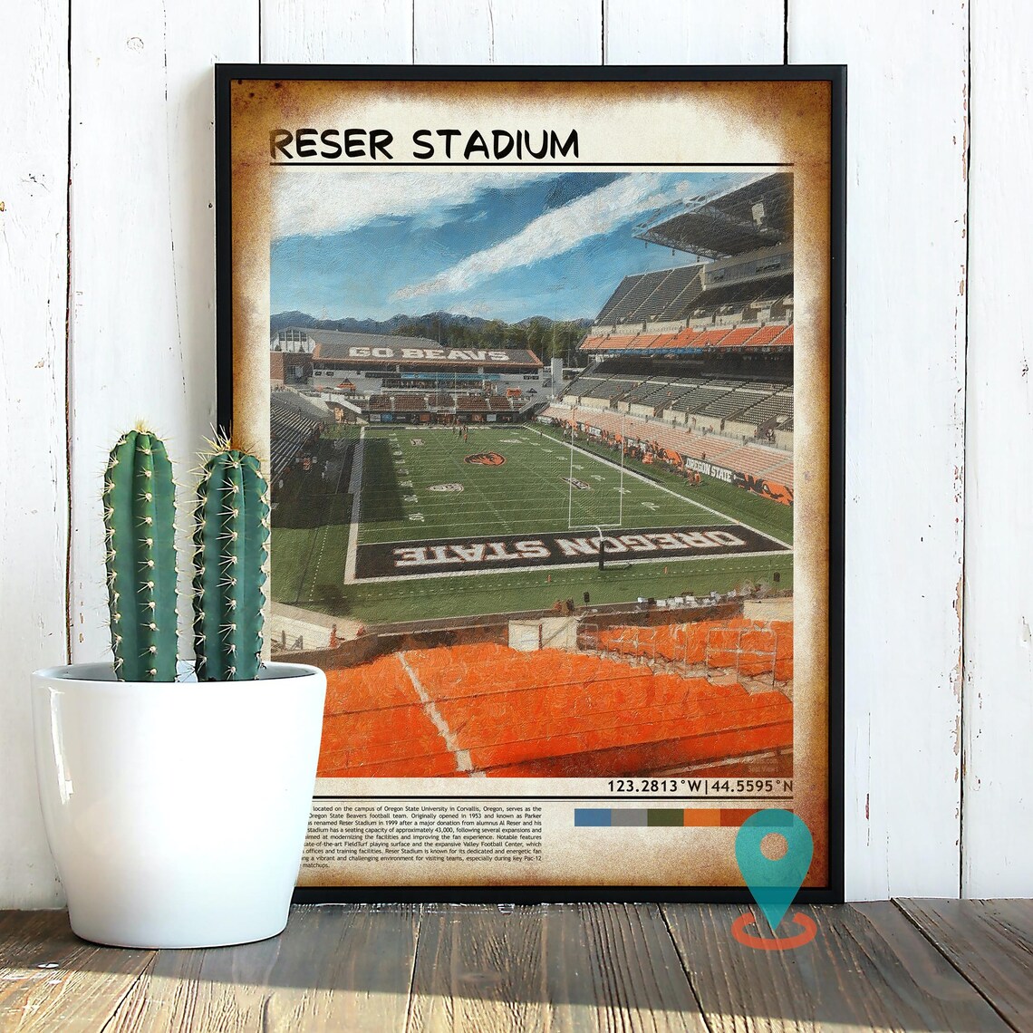 Reser Stadium Oregon State Beavers Football Arena Photo Travel Poster - Image 2