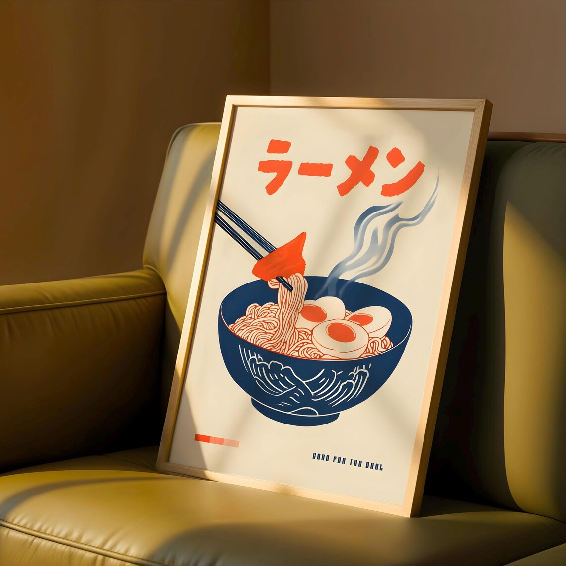 Japanese Ramen Food Art Poster, Japandi Wall