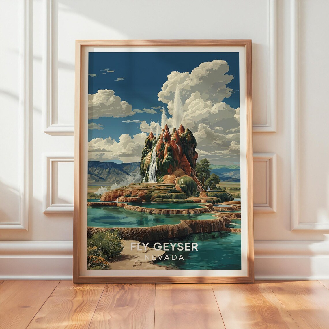 Fly Geyser Nevada Vintage Travel Poster