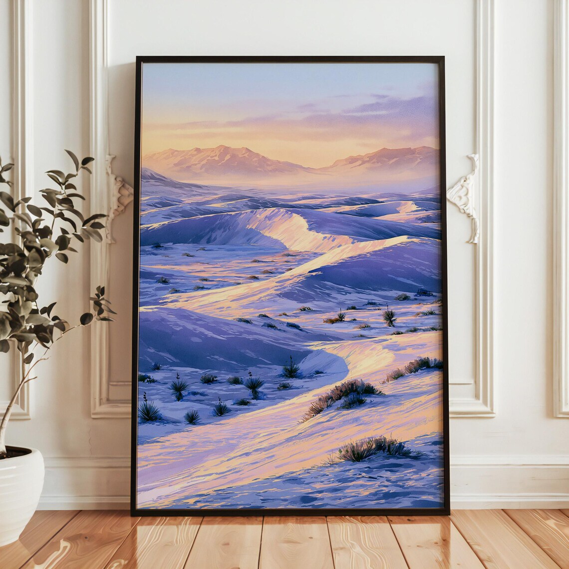 White Sands National Park Glowing Sunset Dunes Landscape Poster