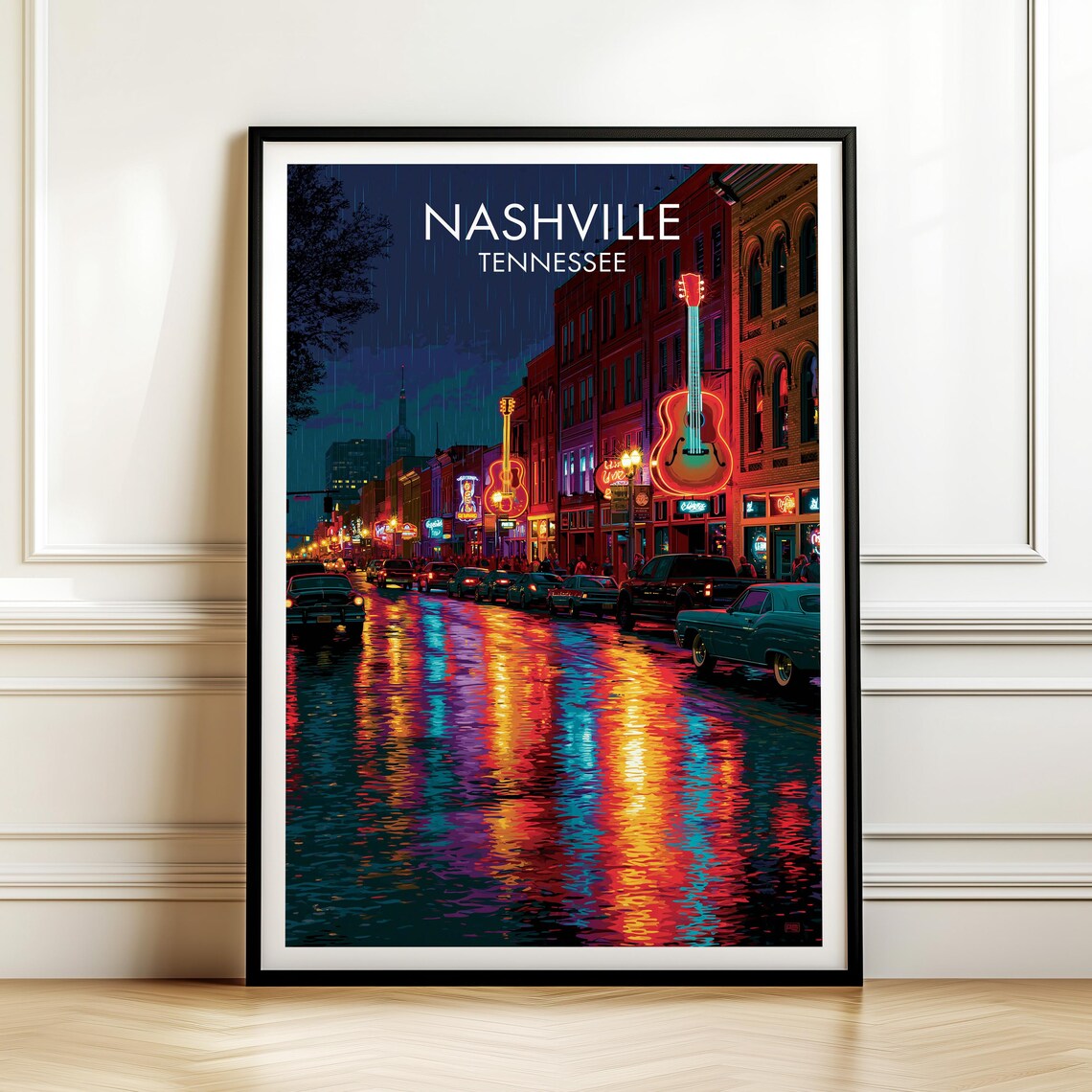 Broadway Nashville Tennessee Vintage Travel Poster