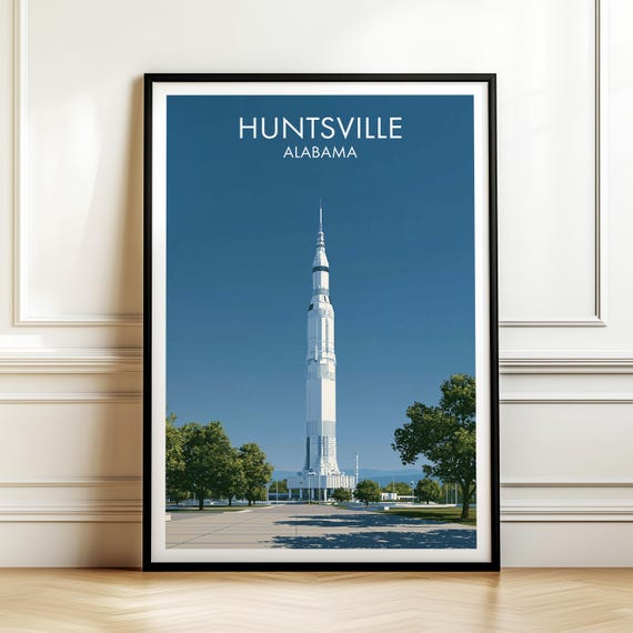 Huntsville Alabama Poster Usa Travel Wall Art American Cityscape Print Gift