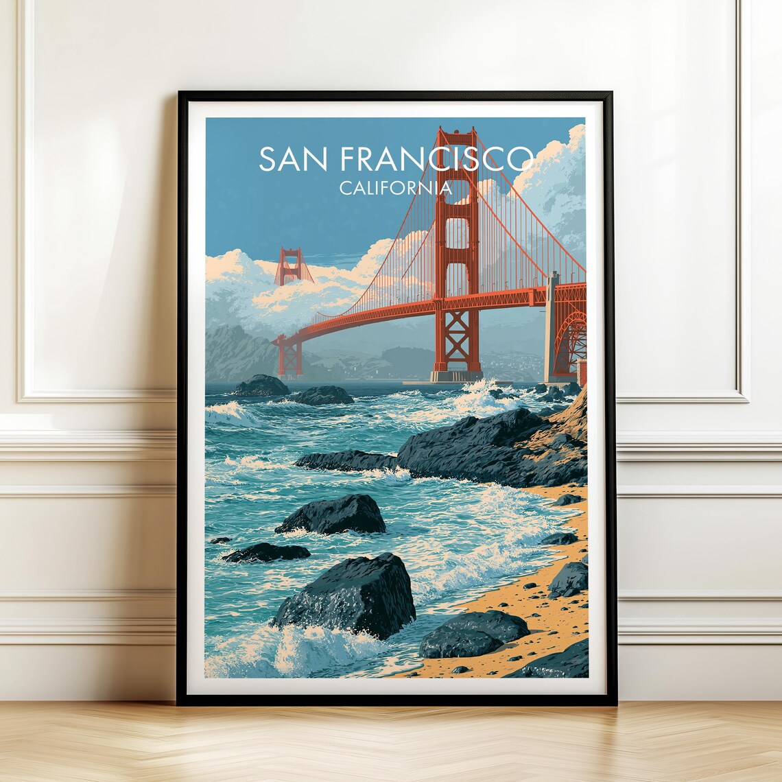 Golden Gate Bridge, San Francisco Vintage Travel Poster