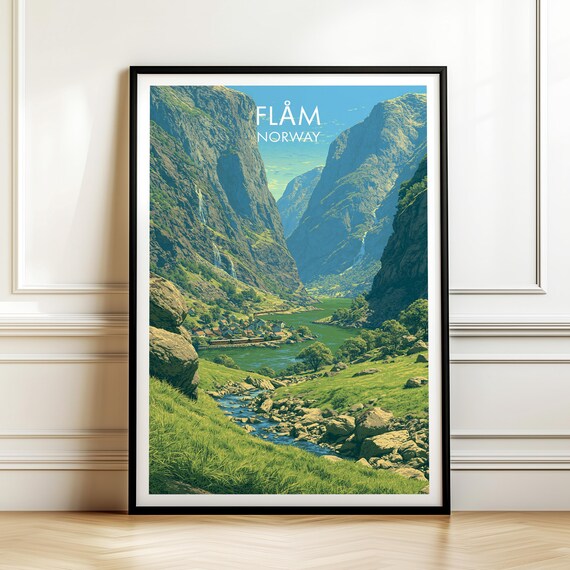 Flm Norway Vintage Travel Poster