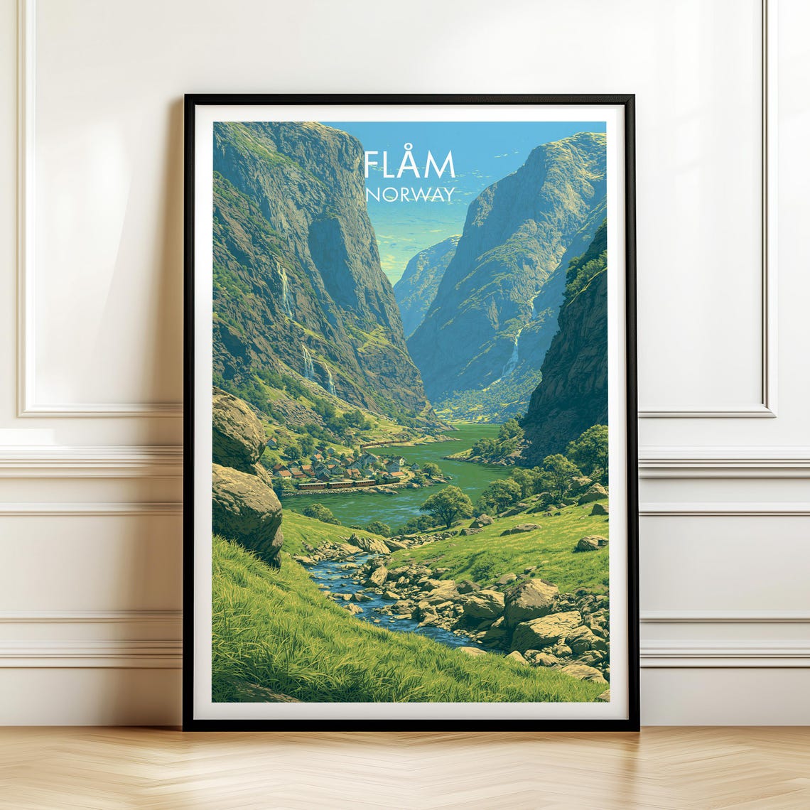 Flm Norway Vintage Travel Poster