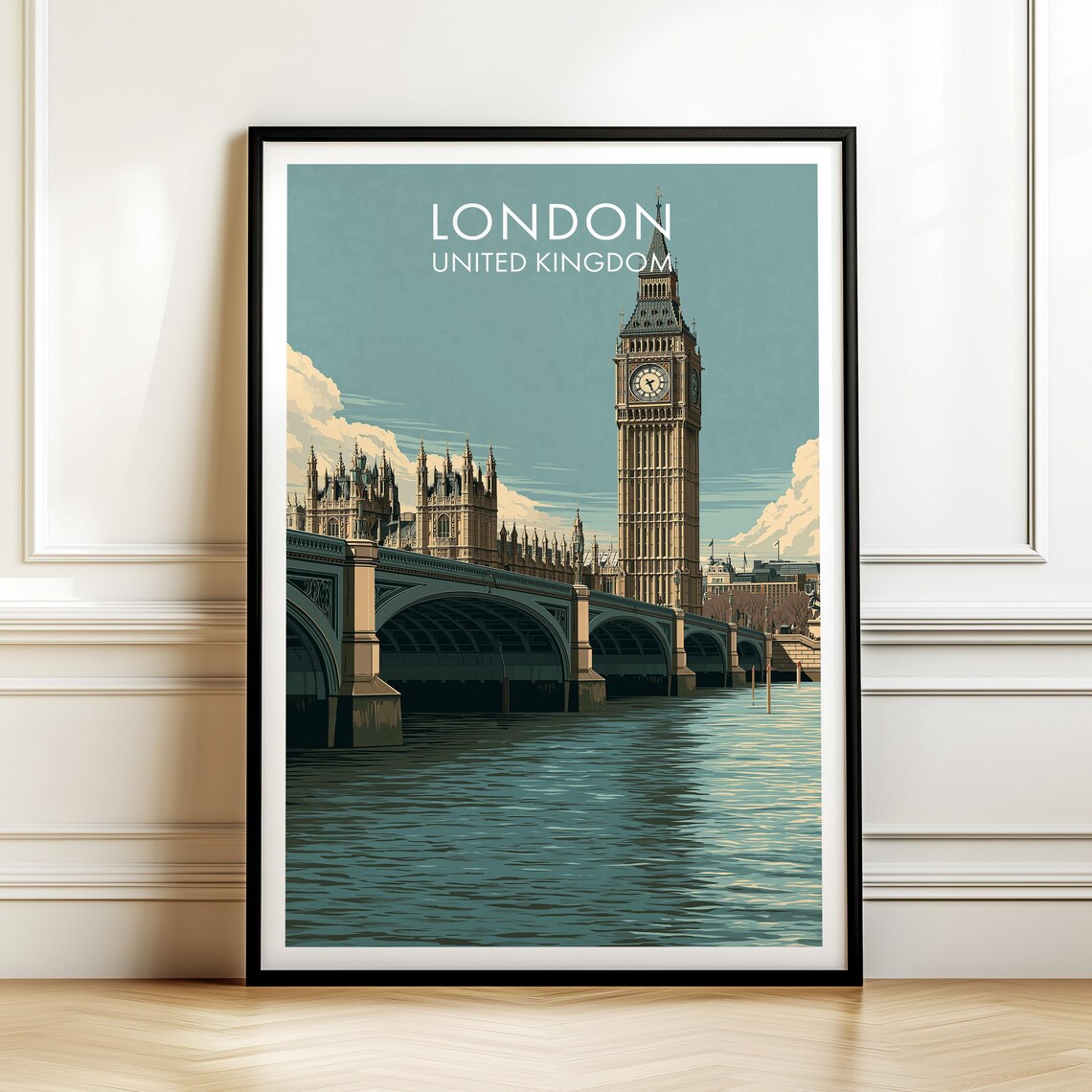 London United Kingdom Vintage Travel Poster