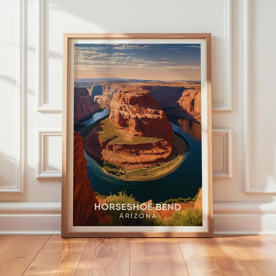 Horseshoe Bend Arizona Vintage Travel Poster