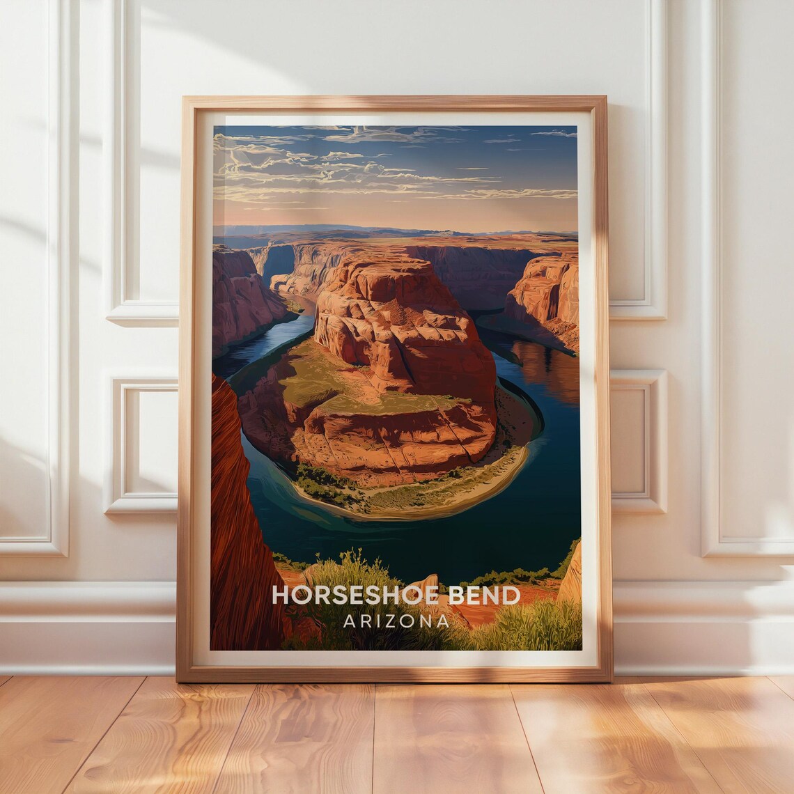 Horseshoe Bend Arizona Vintage Travel Poster