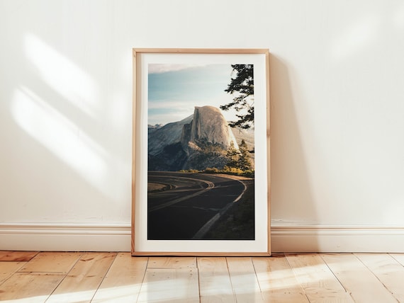 Yosemite Half Dome Poster Granite Cliff Road Photography California Art