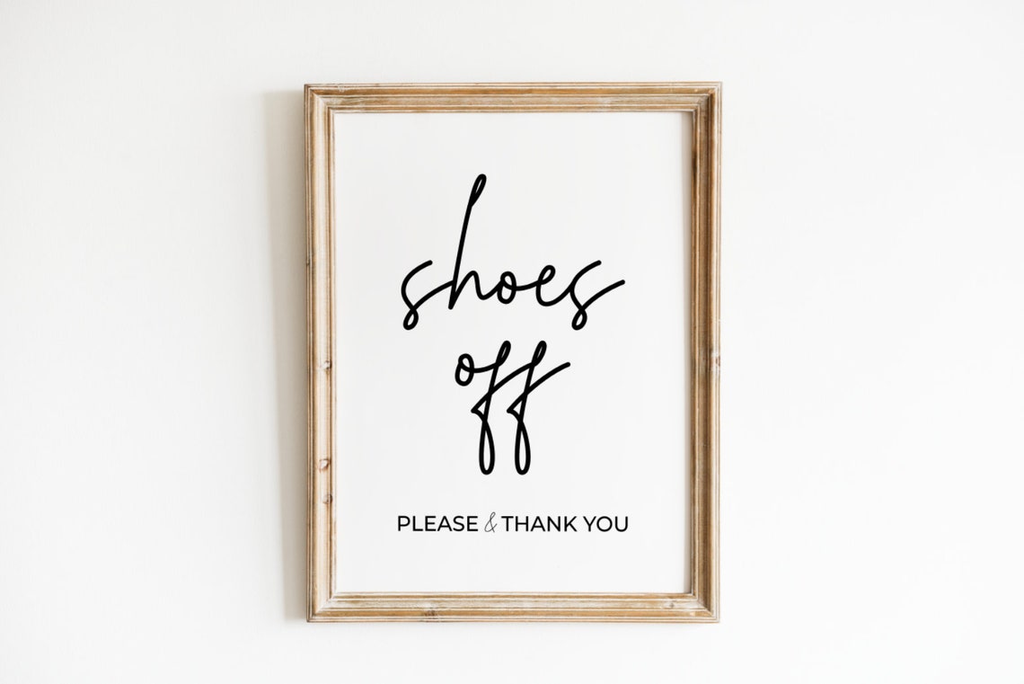 Shoes Off Please And Thank You Entryway Sign Typography Poster