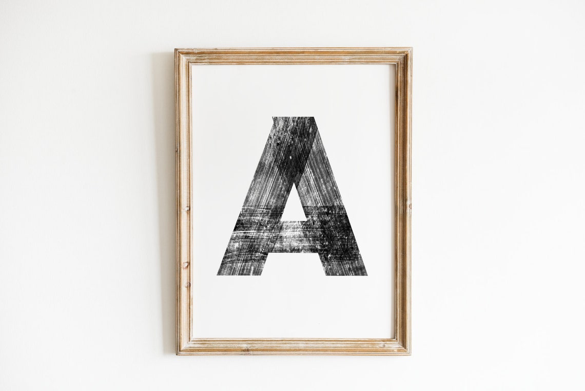 Personalized Custom Letter Art Print Custom Initial Poster Minimalist Art Modern Home Decor Capital Letter Wall Art Monogram Poster Art