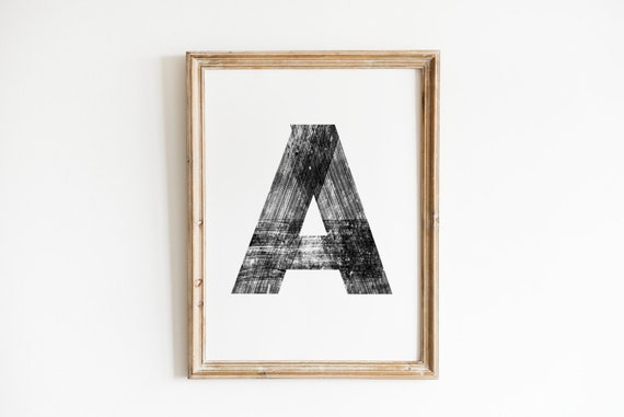 Personalized Custom Letter Art Print Custom Initial Poster Minimalist Art Modern Home Decor Capital Letter Wall Art Monogram Poster Art