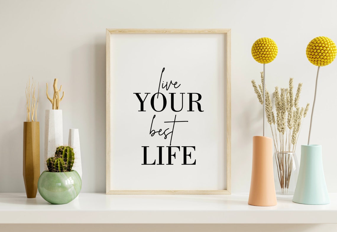 Live Your Best Life Quote Poster Mixed Script Serif Typography Design - Image 2