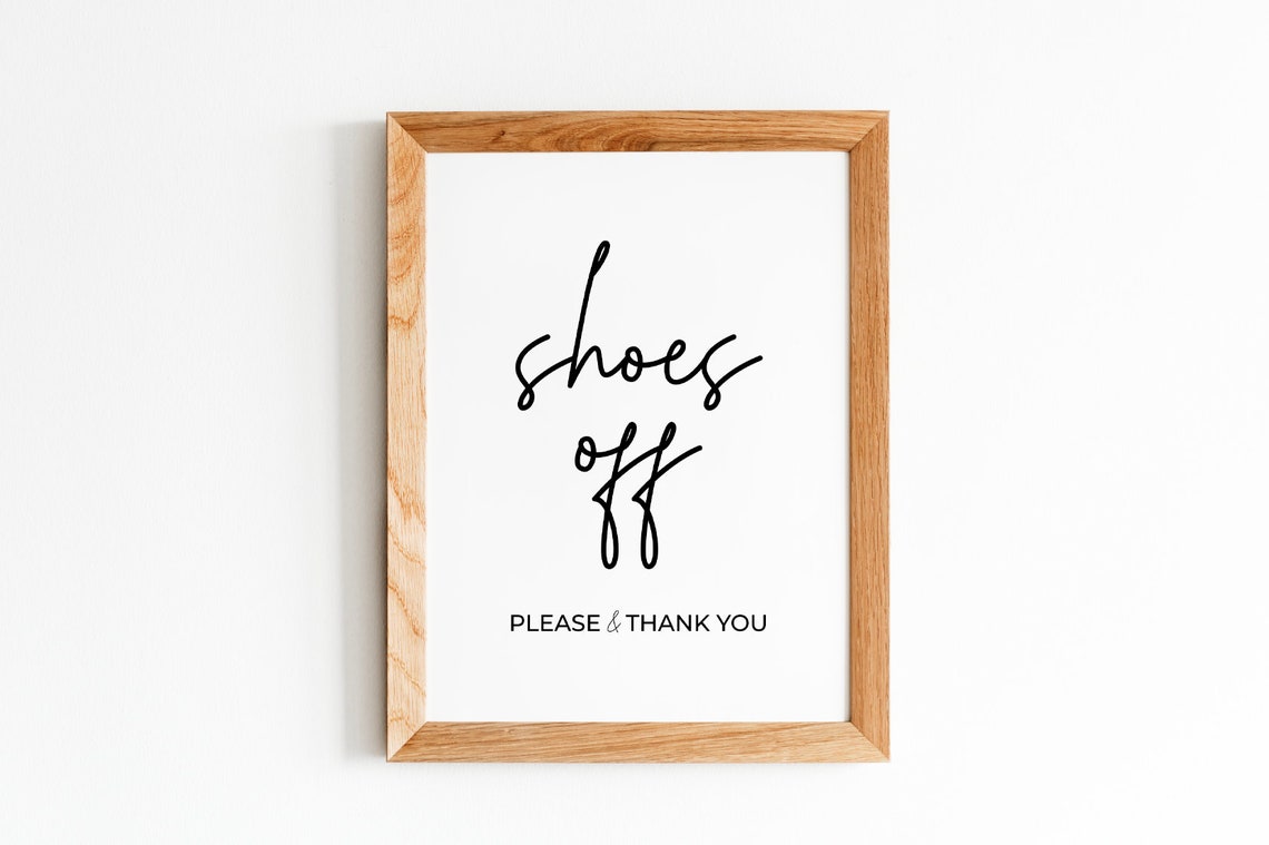 Shoes Off Please And Thank You Entryway Sign Typography Poster - Image 5