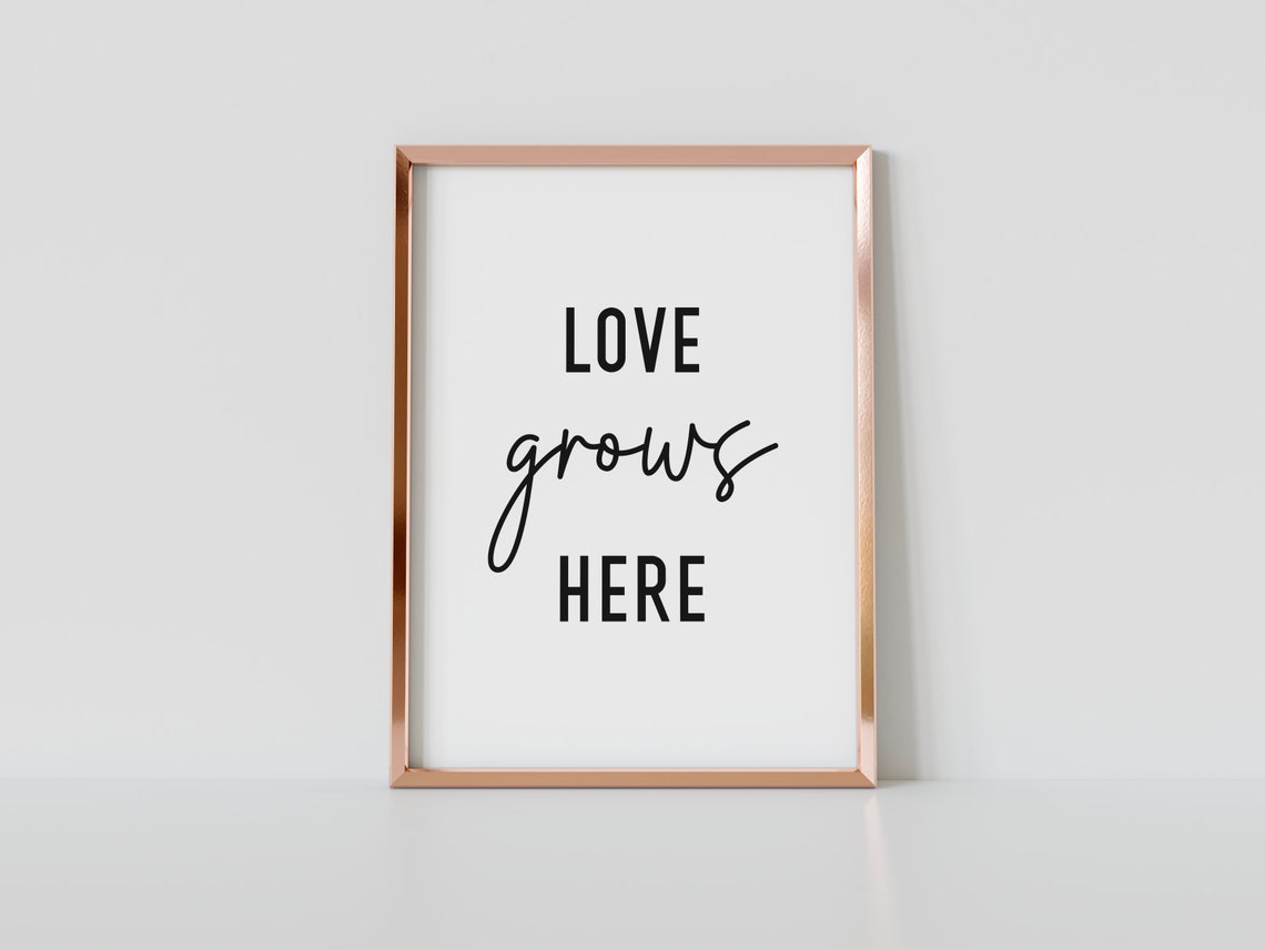 Love Grows Here Family Home Quote Script Bold Typography Poster - Image 3