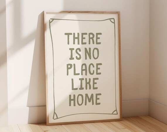 There Is No Place Like Home Trendy Wall Art Typography Poster Modern Wall Art Cute Housewarming Gift Hallway Art Home Entrance Decor