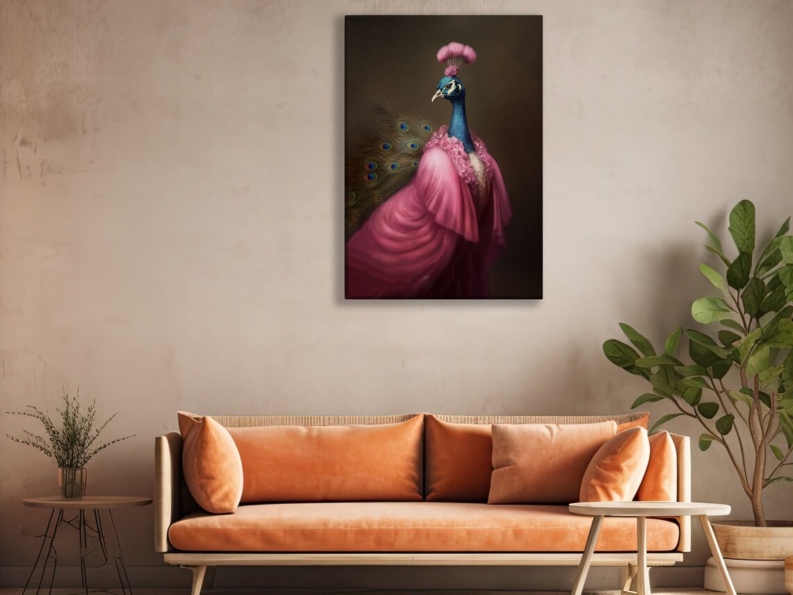 Victorian Lady Peacock, Gothic Art Poster Print - Image 4