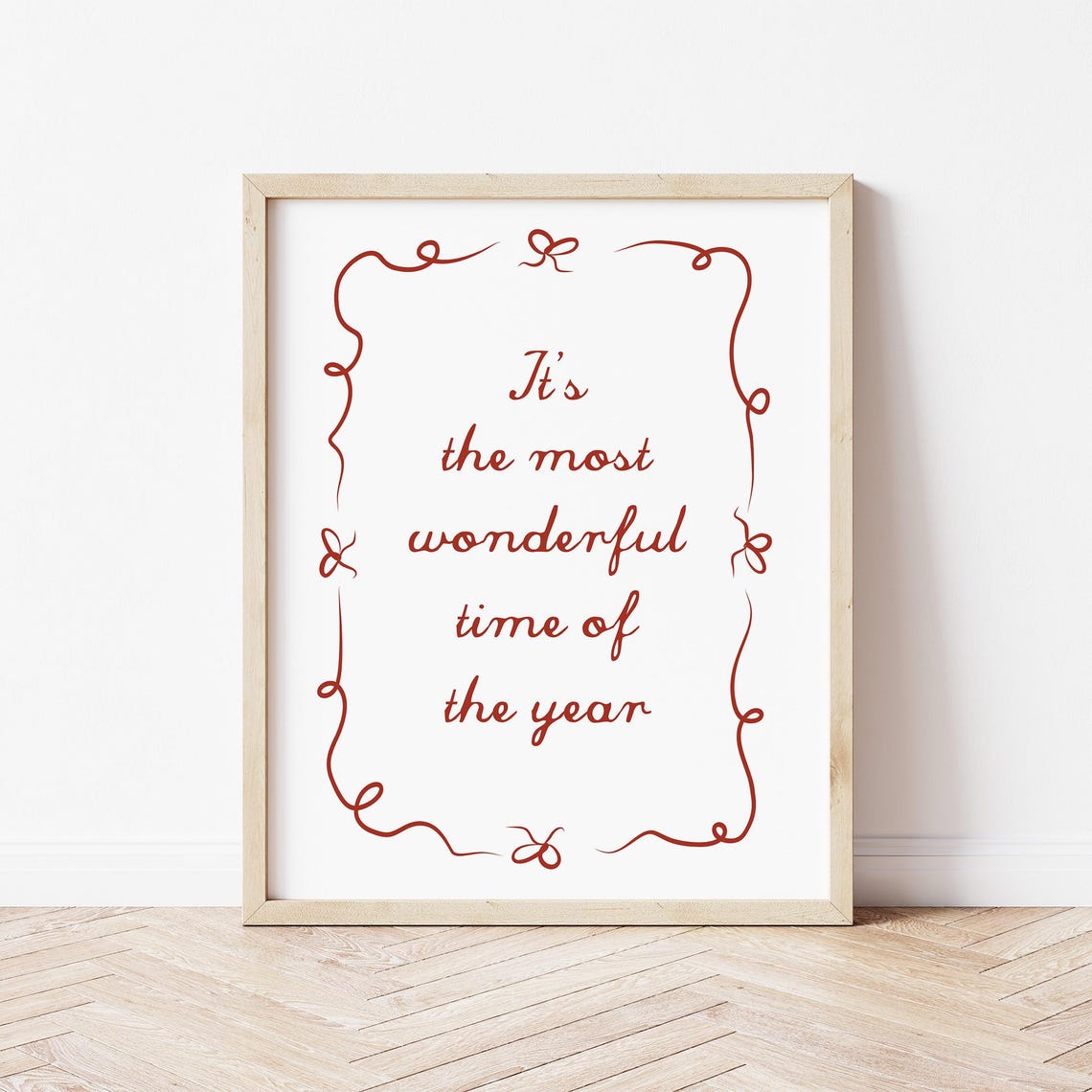 Most Wonderful Time of the Year Red Script Christmas Wall Art - Image 5