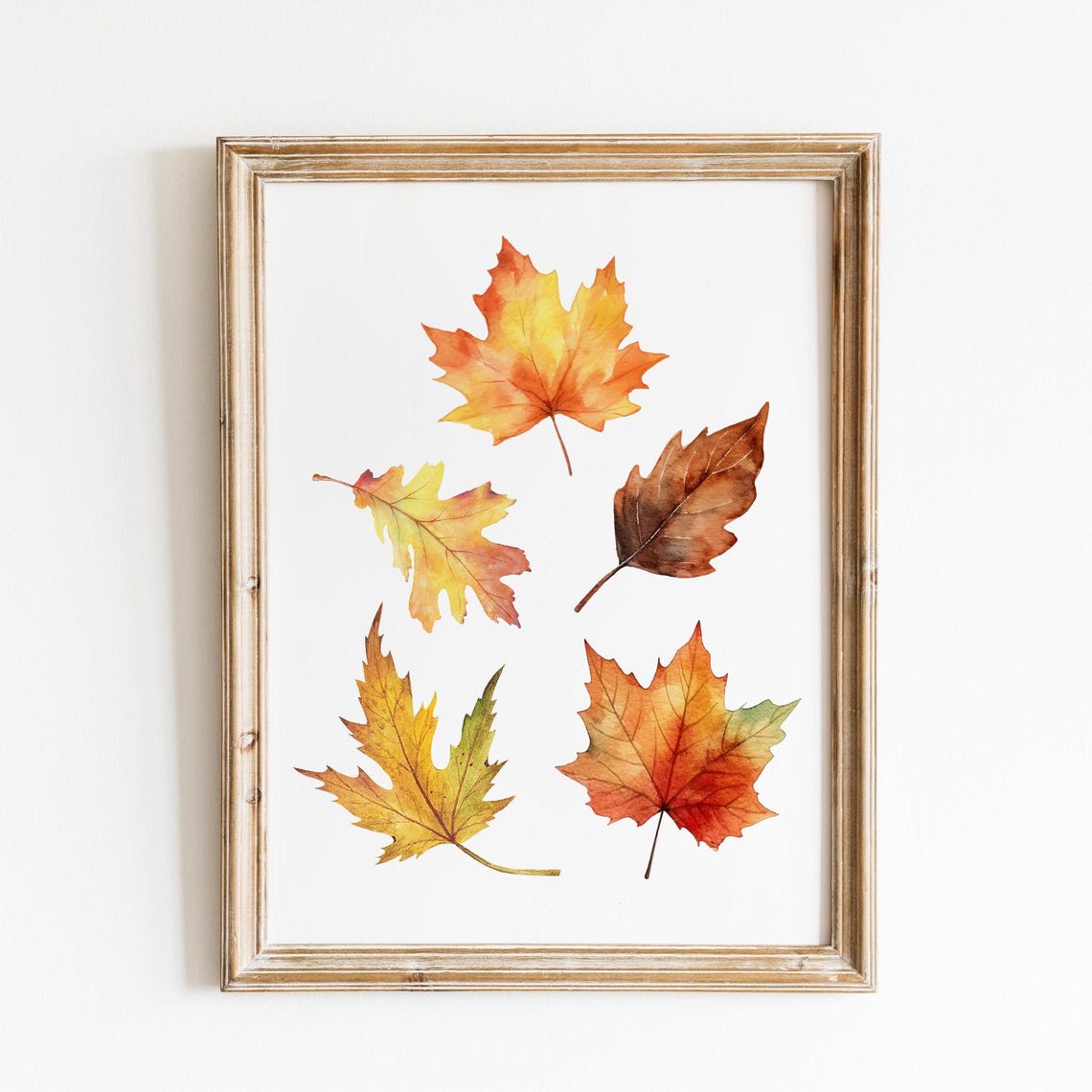 Autumn Maple Leaves Watercolor Fall Foliage Botanical Art Poster - Image 3