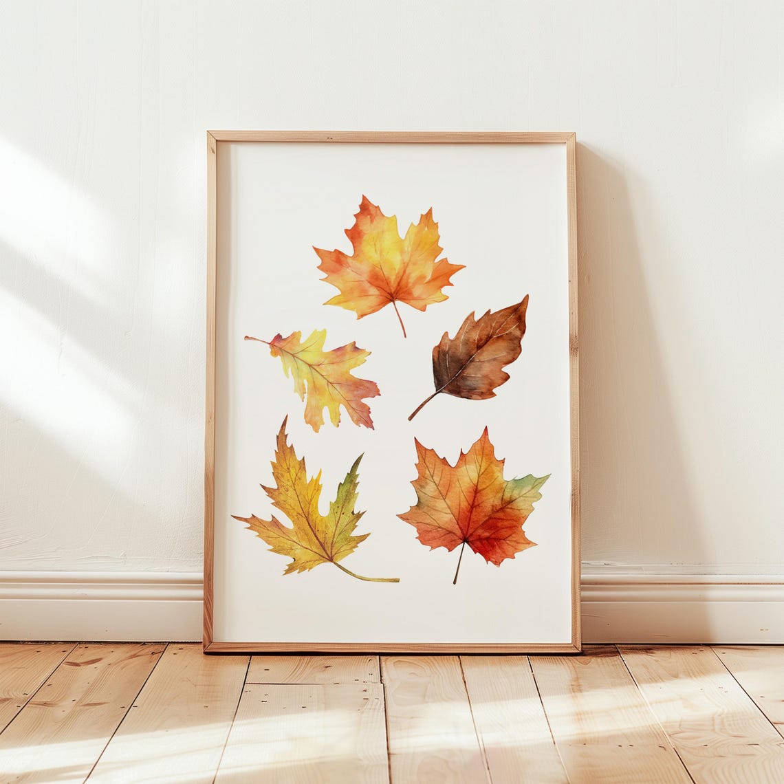 Autumn Maple Leaves Watercolor Fall Foliage Botanical Art Poster - Image 4