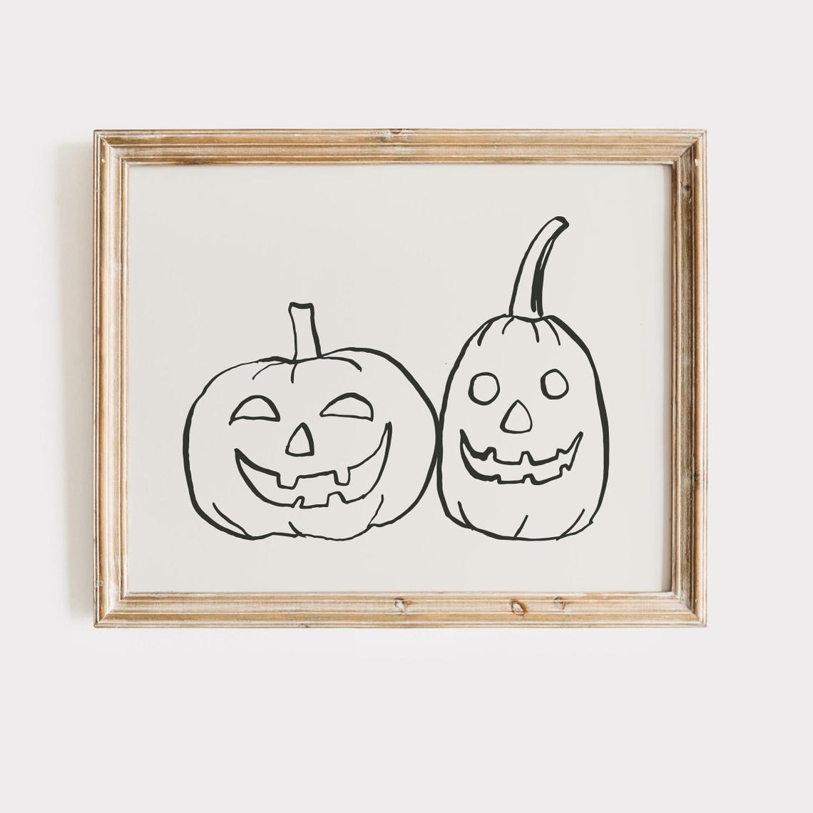 Minimalist Jack O Lantern Pumpkins Halloween Line Art Poster - Image 4