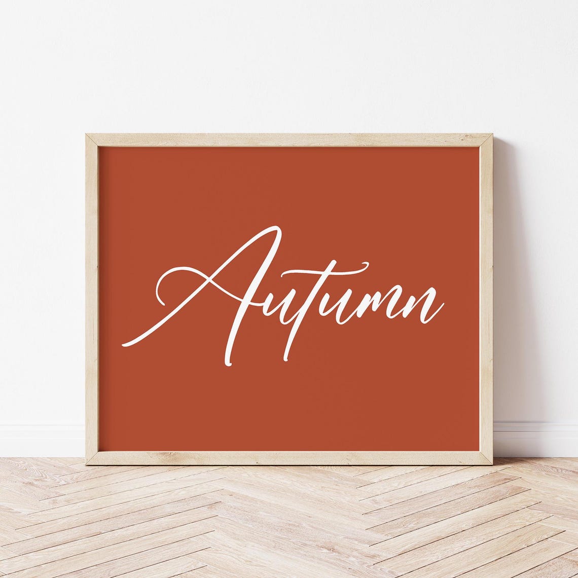 Autumn Script Modern Minimalist Burnt Orange Fall Season Poster - Image 4