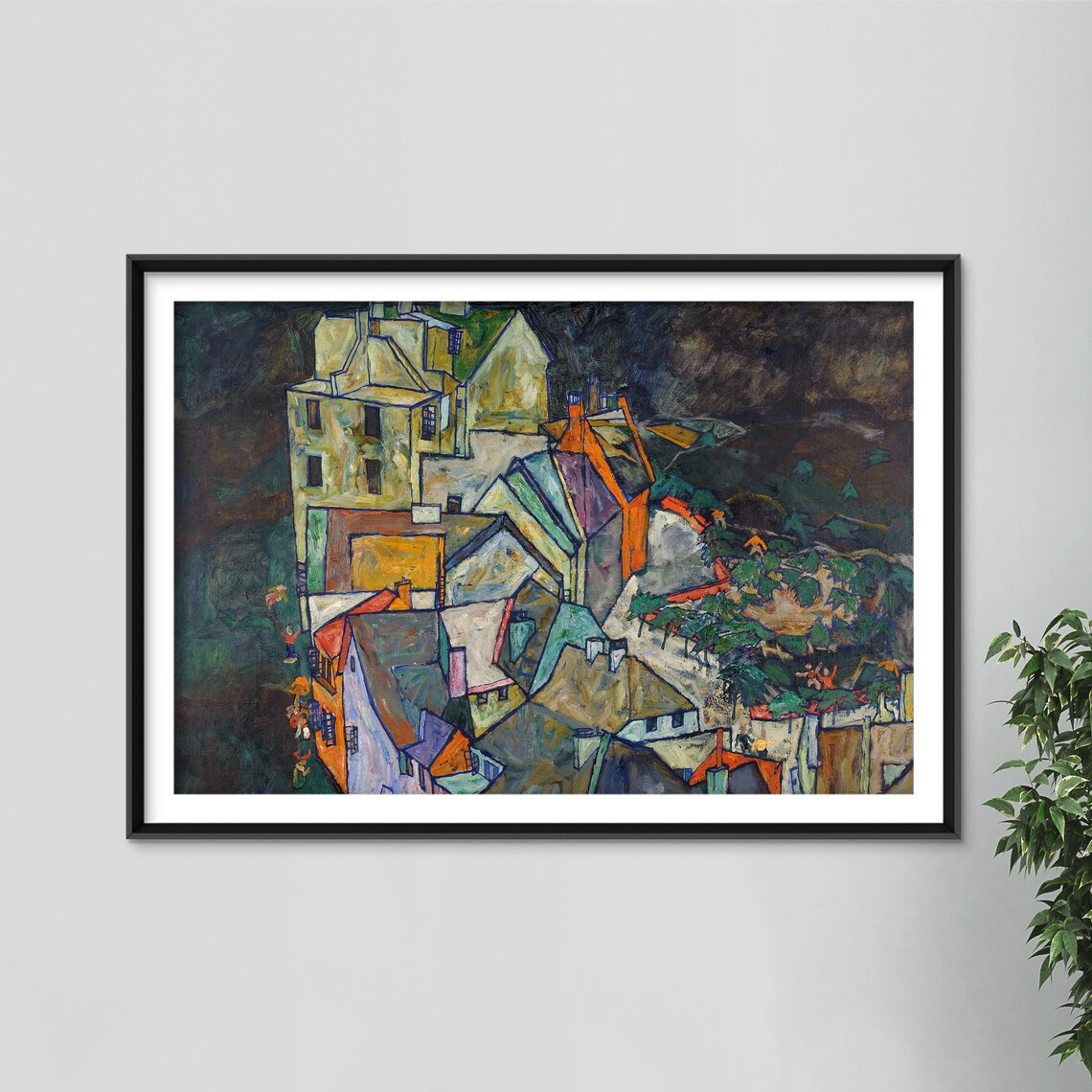 Egon Schiele End Of Town Houses 1913 Expressionist Village Art Poster - Image 4