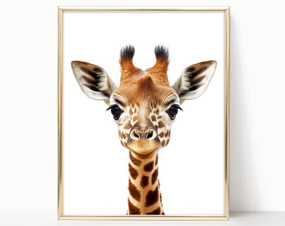 Baby Giraffe Nursery Decor Woodland Nursery Art Framed Print For Baby Room Forest Animals Theme Baby Animals Wall Art Poster Prints