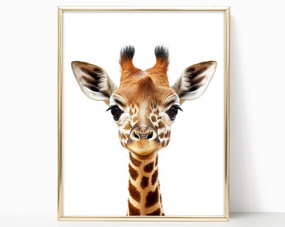 Baby Giraffe Nursery Portrait Cute Sweet Spotted Calf Art Print