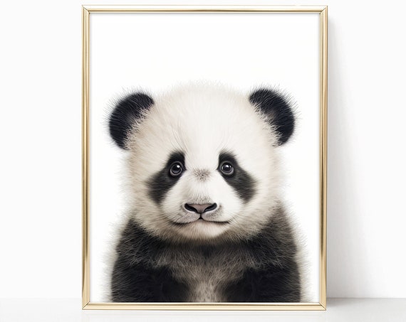 Baby Panda Nursery Decor Woodland Nursery Art Framed Print For Baby Room Forest Animals Theme Baby Animals Wall Art Poster Prints
