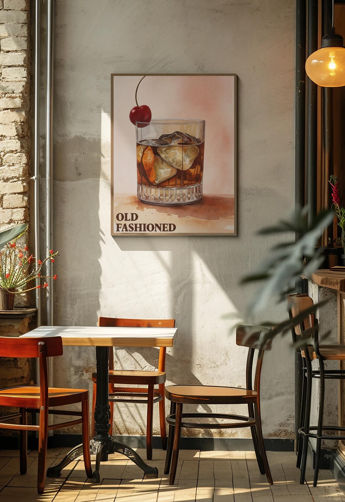 Old Fashioned Cocktail Poster, Vintage Bar Decor - Image 2