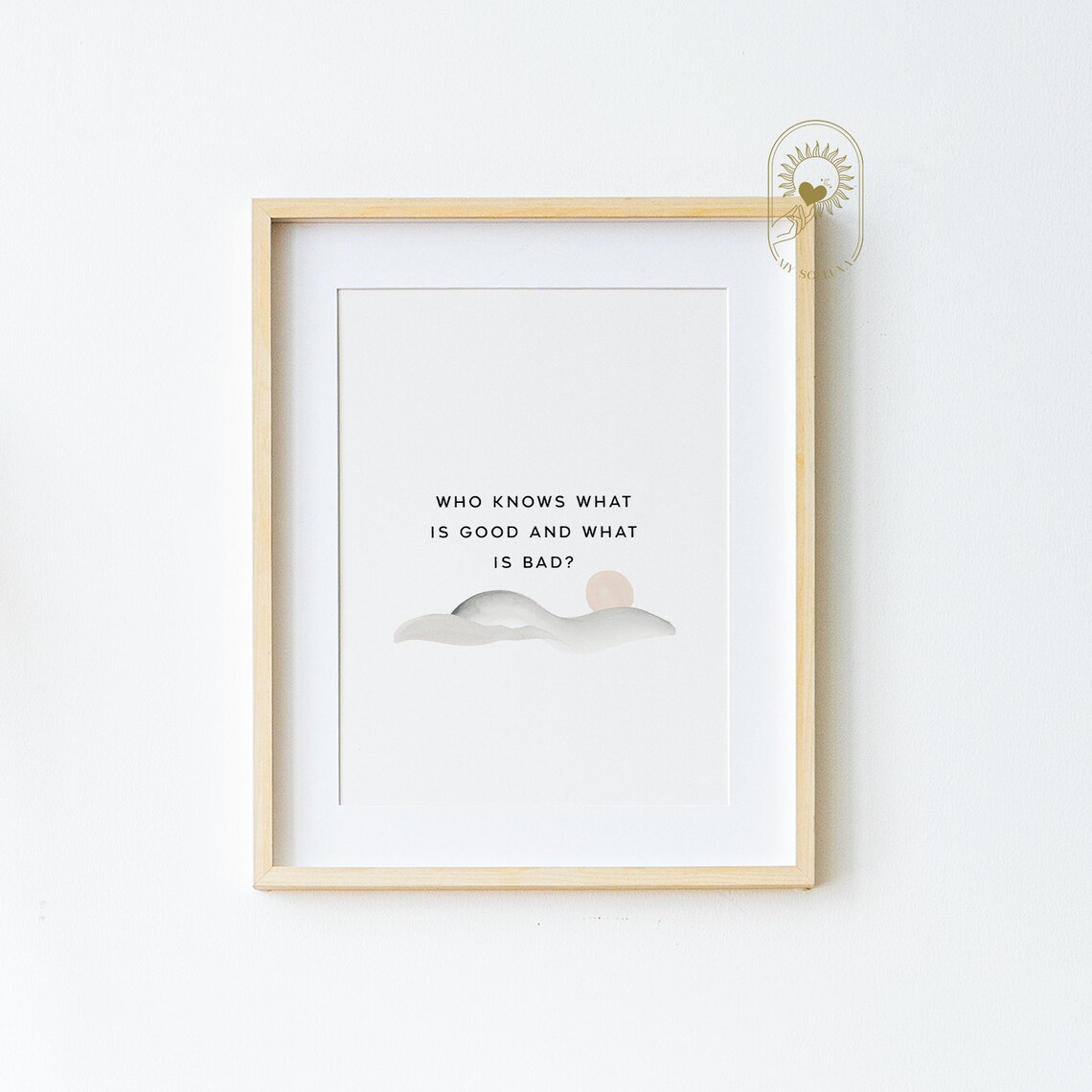 Taoist Parable Quote Art Print, Spiritual Sage