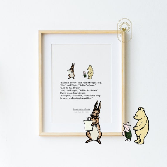 Rabbits Cleverprinted Shipped Eckhart Tolle Mindfulness Print Tao Of Pooh Benjamin Hoff The Power Of Now Zen Winnie The Pooh