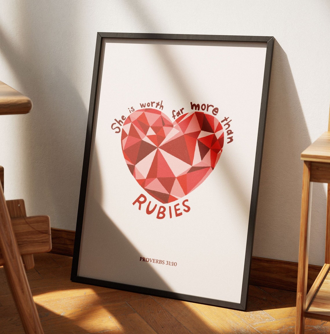 She Is Worth Far More Than Rubies Proverbs 31 10 Christian Poster - Image 3