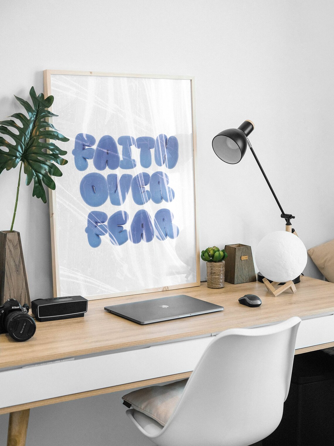 Faith Over Fear Bubble Letter Art Print, Christian - Image 2