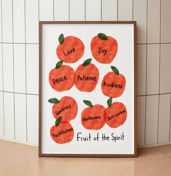 Fruit of the Spirit Retro Christian Poster Print