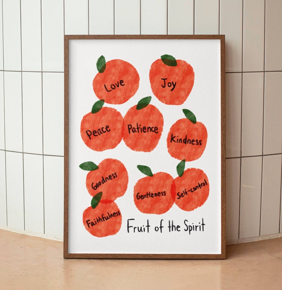 Fruit of the Spirit Retro Christian Poster Print